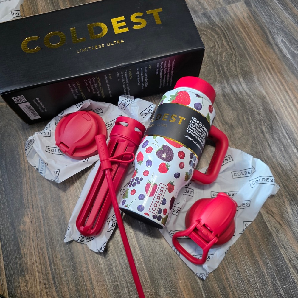 Coldest Limitless Bottle 24oz Berry Bae Limited Edition Tumbler 3 Lids NEW